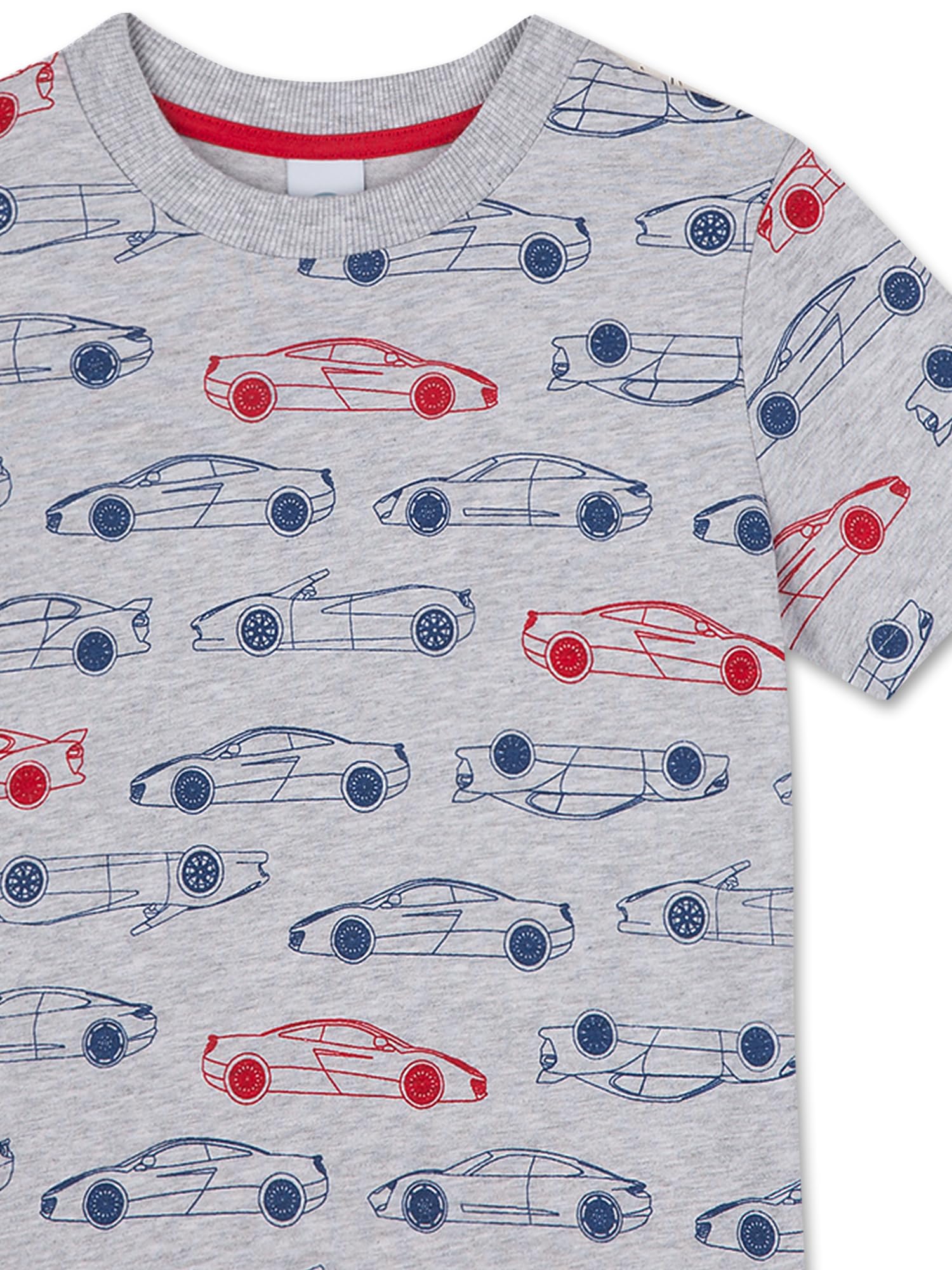 sanetta-jungen-schlafanzug-kurz-graumelange-auto-pyjamaset image 3