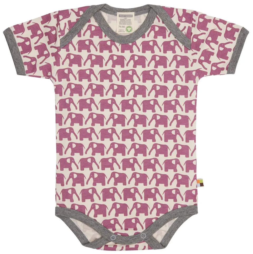 loud-proud-body-kurzarm-elefanten-bio-baumwoll-body-mit-elefanten-druck image 1