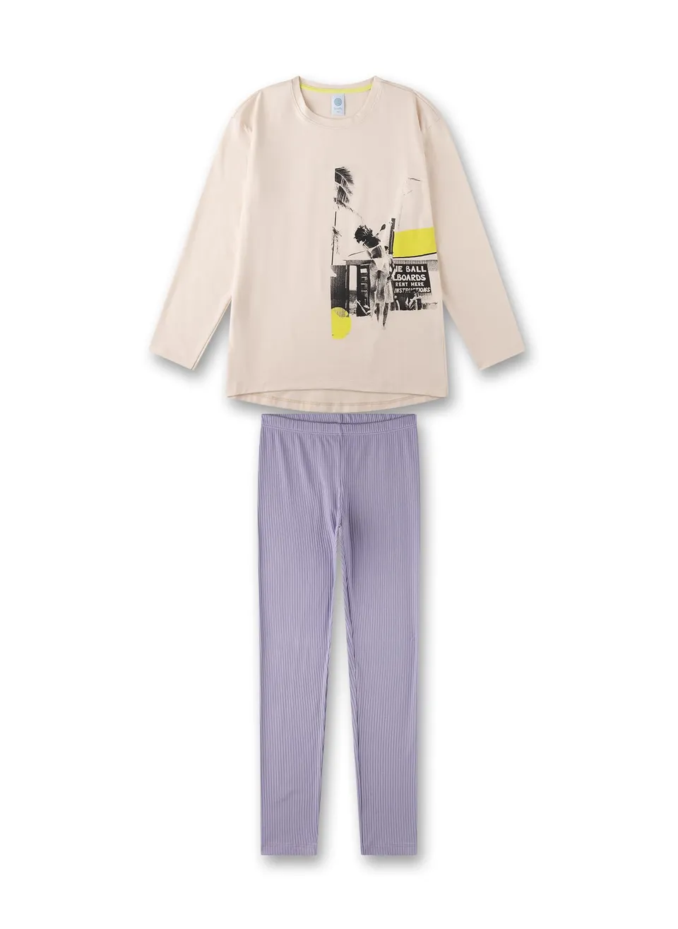 sanetta-m-dchen-schlafanzug-lang-beige-pyjamaset-aus-baumwolle-f-r-m-dchen image 1