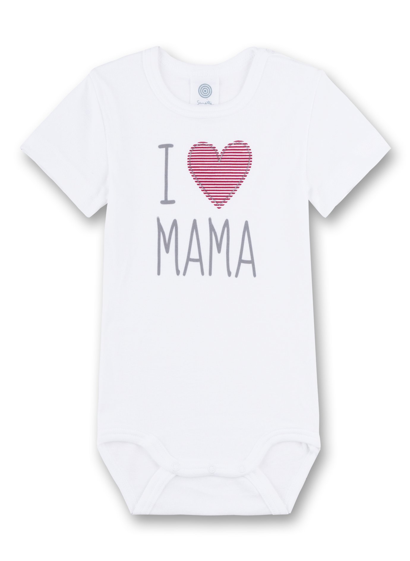 sanetta-baby-body-kurzarm-i-love-mama-wei-bio-baumwolle image 1