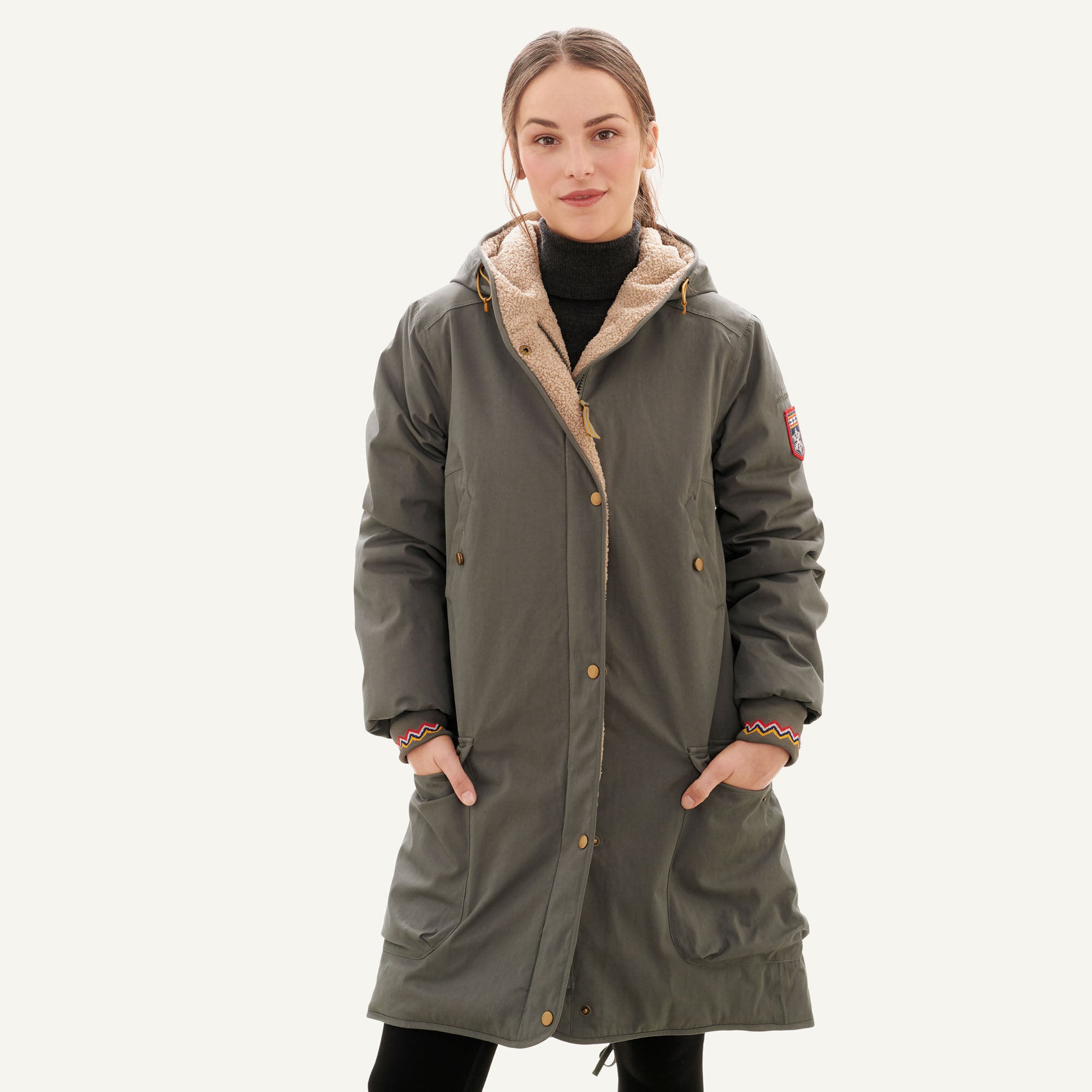 finkid-ivalukka-damen-winterparka-baumwolle-teddyfleece image 6