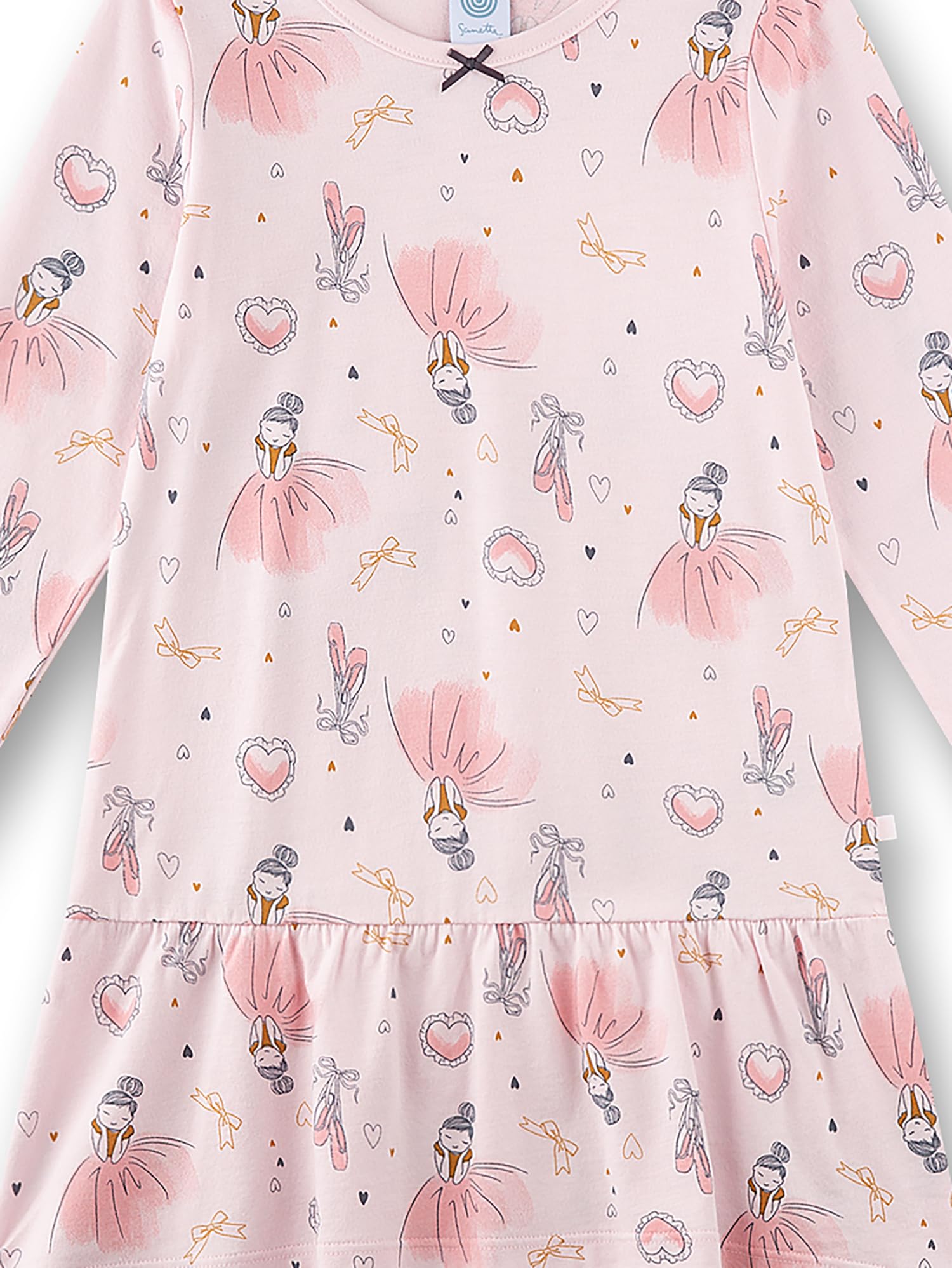 sanetta-m-dchen-nachthemd-langarm-rosa-ballerina-baumwoll-modal image 3