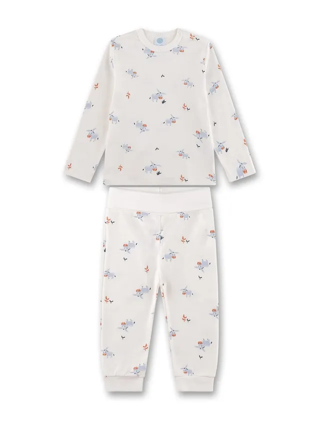 sanetta-jungen-schlafanzug-off-white-esel-schlafanzug-aus-bio-baumwolle image 1