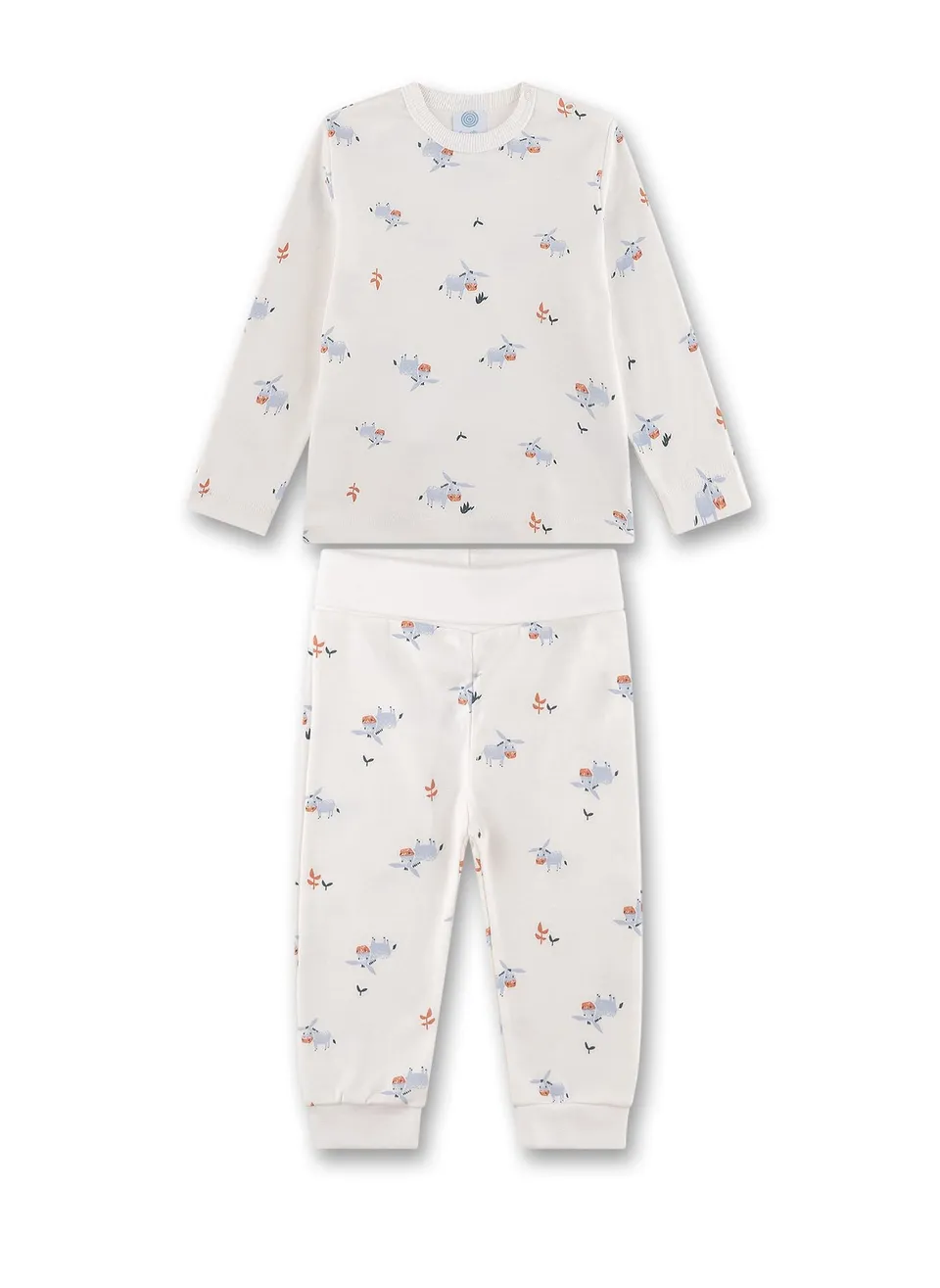 sanetta-jungen-schlafanzug-off-white-esel-schlafanzug-aus-bio-baumwolle image 1