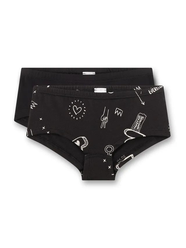 sanetta-m-dchen-hipster-schwarz-graffiti-2er-set-teens-unterhose-baumwolle image 1