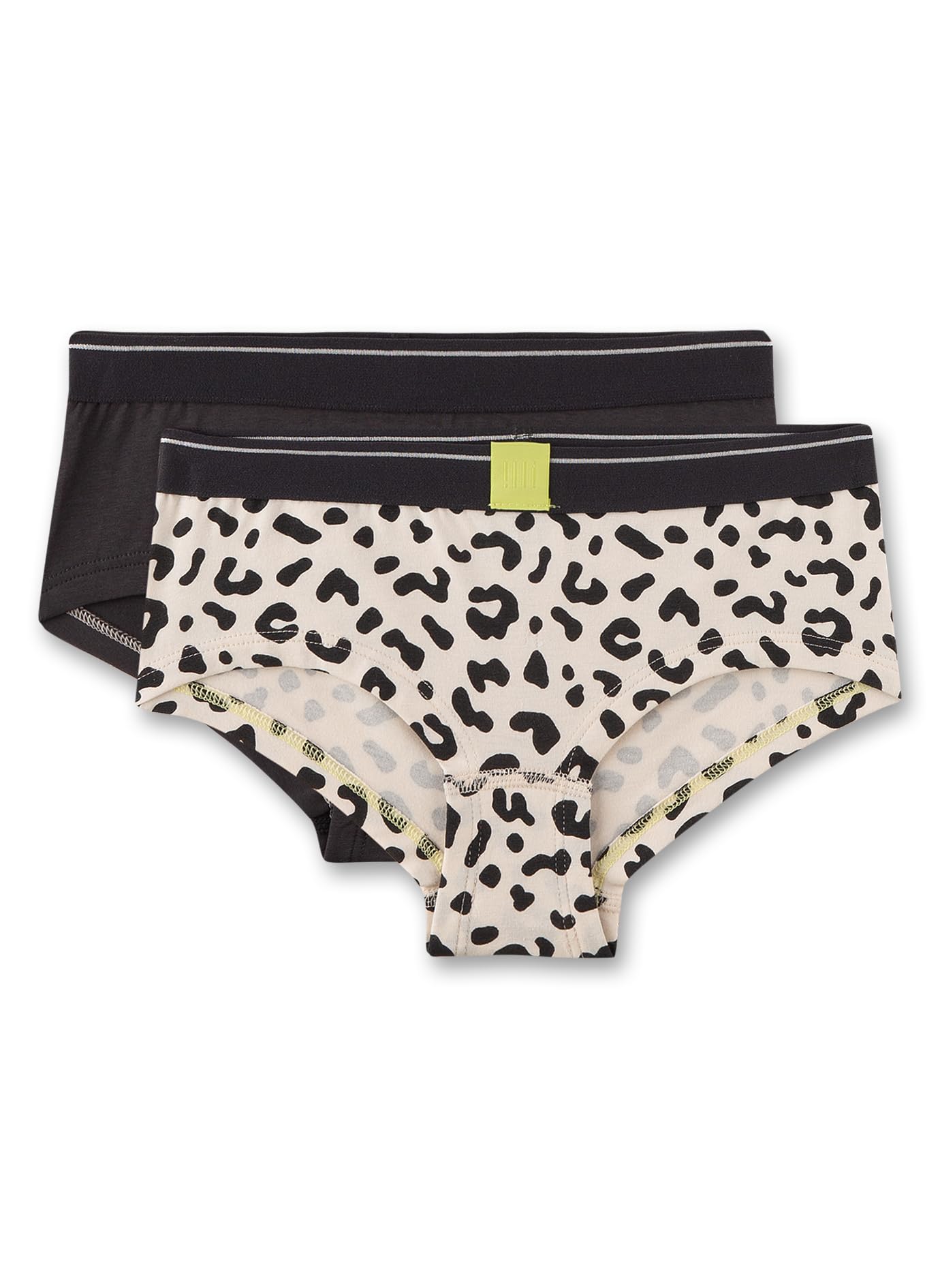 sanetta-m-dchen-hipster-doppelpack-off-white-schwarz-leo-muster-baumwoll-mix image 1