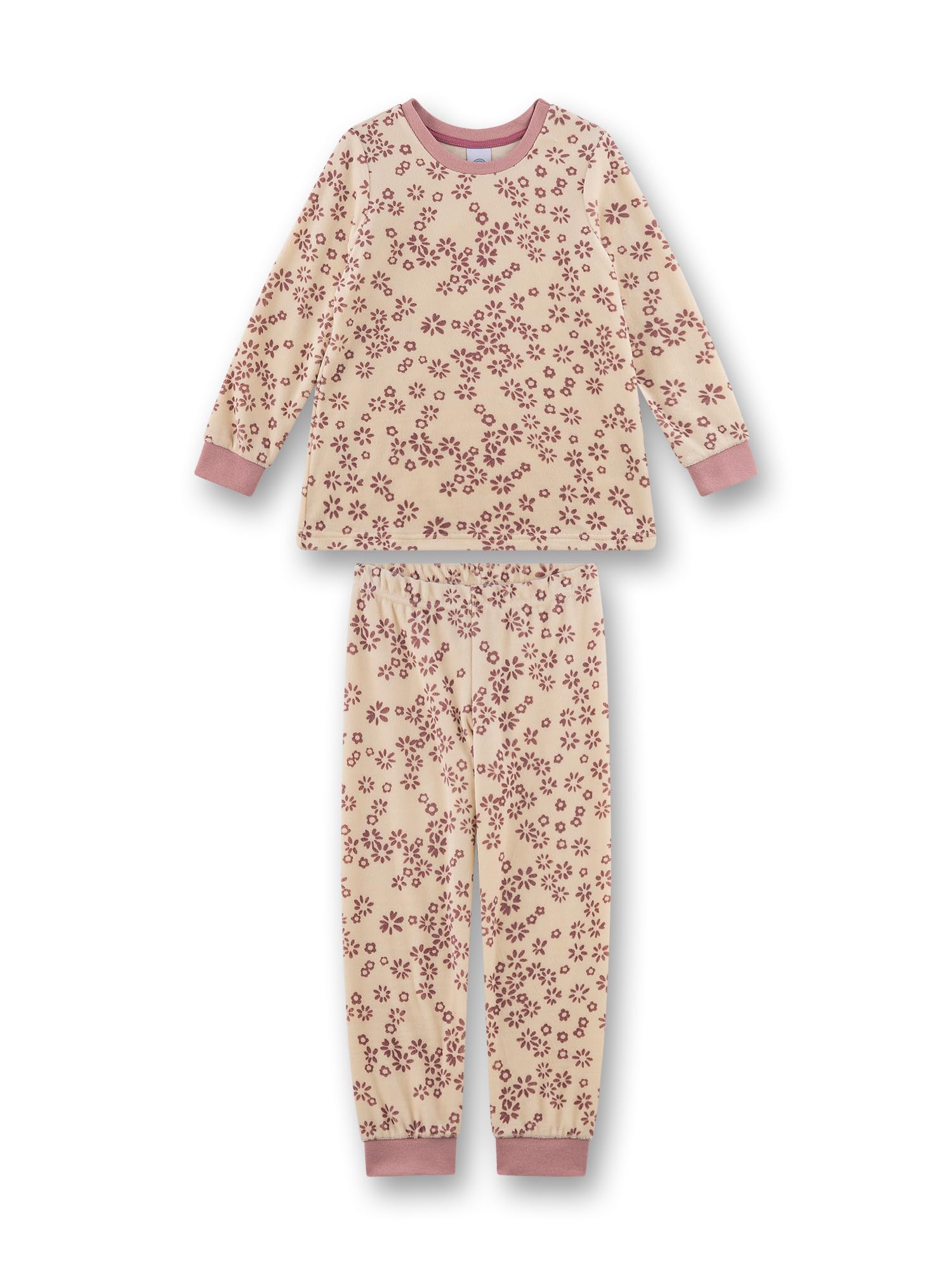 sanetta-m-dchen-schlafanzug-lang-nicki-beige-blumen-pyjama-f-r-m-dchen image 4