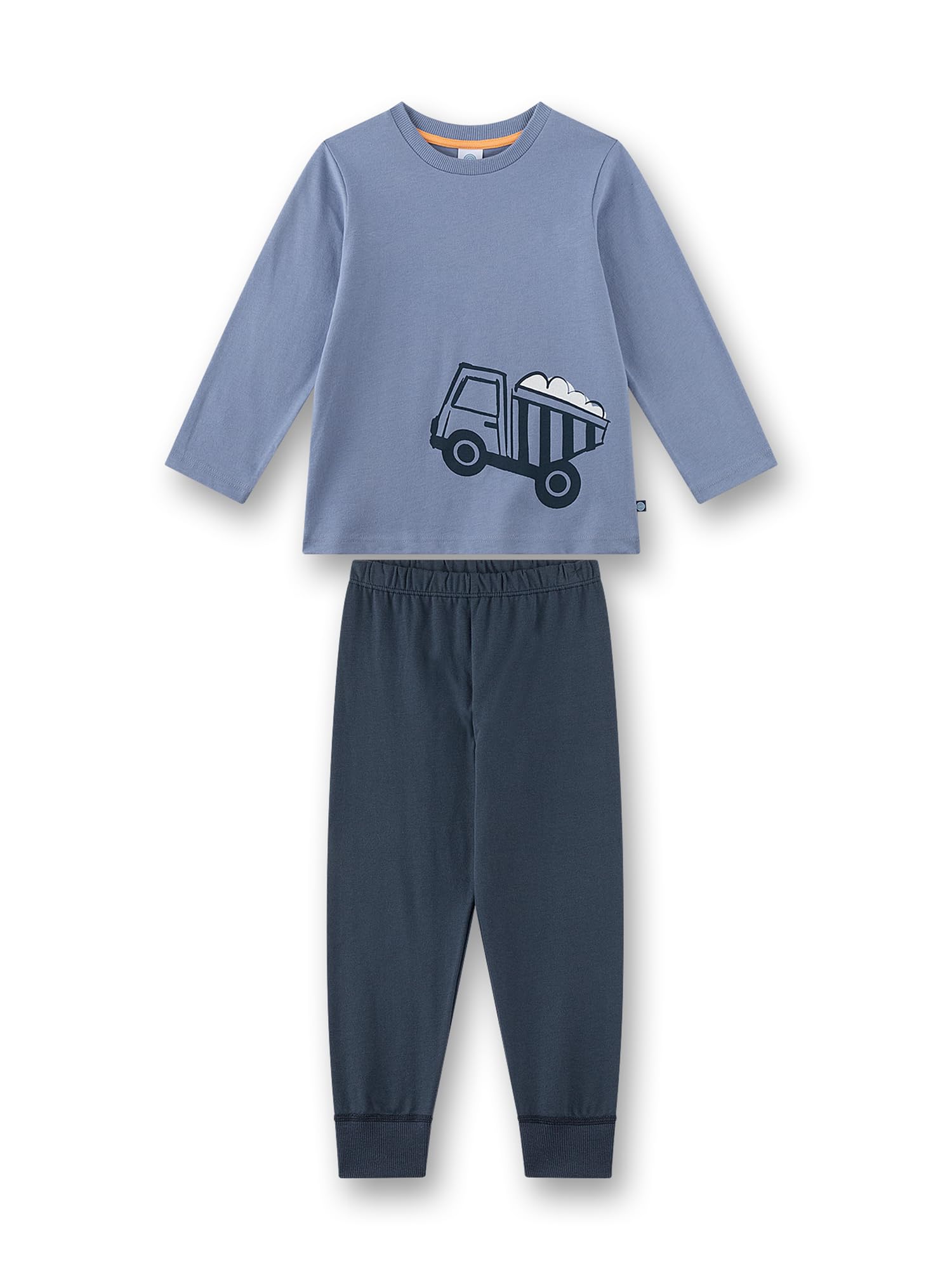 sanetta-jungen-schlafanzug-lang-blau-baufahrzeuge-baumwolle image 1
