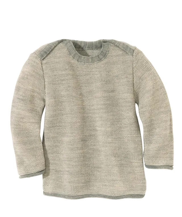 disana-melange-pullover-wolle-blau-mit-schlupf-kragen image 1