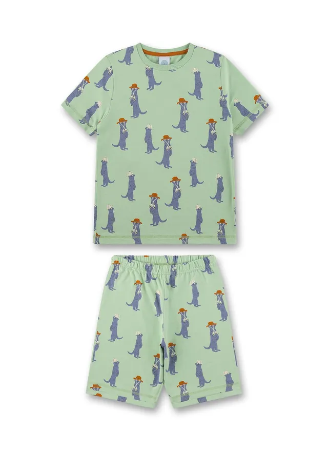 sanetta-jungen-schlafanzug-kurz-gr-n-baumwolle-pyjamaset image 1