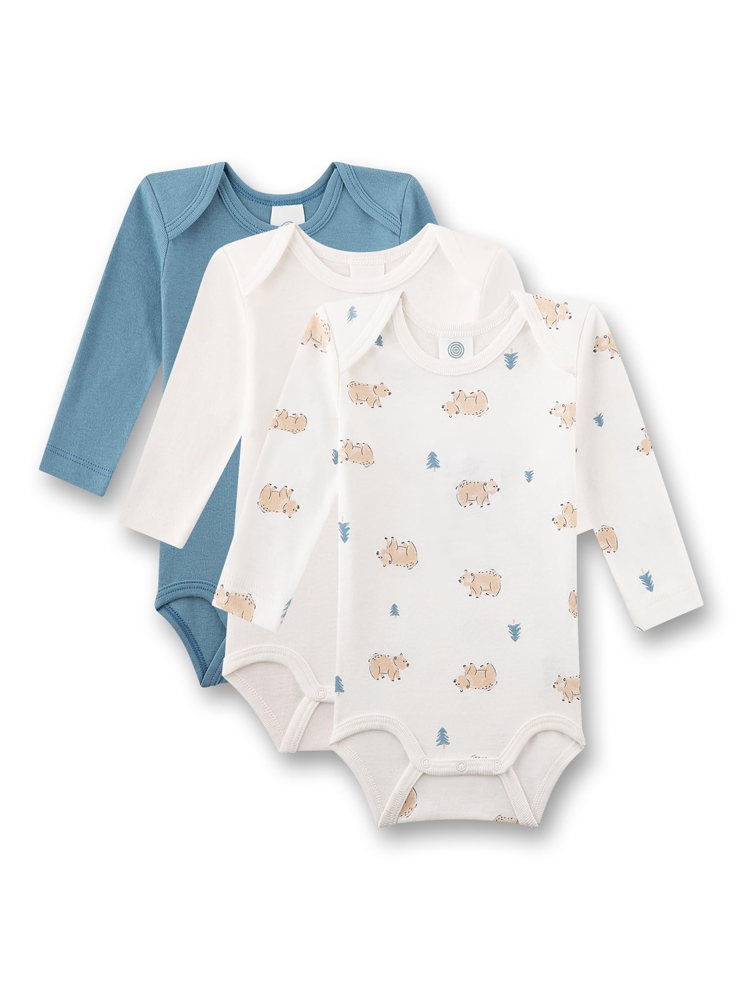 sanetta-baby-body-langarm-beige-blau-b-rchen-3er-set image 1
