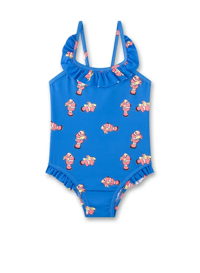 sanetta-m-dchen-badeanzug-blau-clownfisch-mit-r-schen-bademode-aus-recyceltem-po image 1