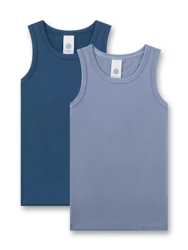 sanetta-jungen-unterhemd-doppelpack-dunkelblau-hellblau-baumwolle-2er-set image 1