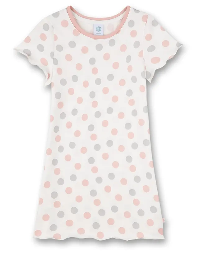 sanetta-m-dchen-nachthemd-wei-dots-allover-baumwolle image 1