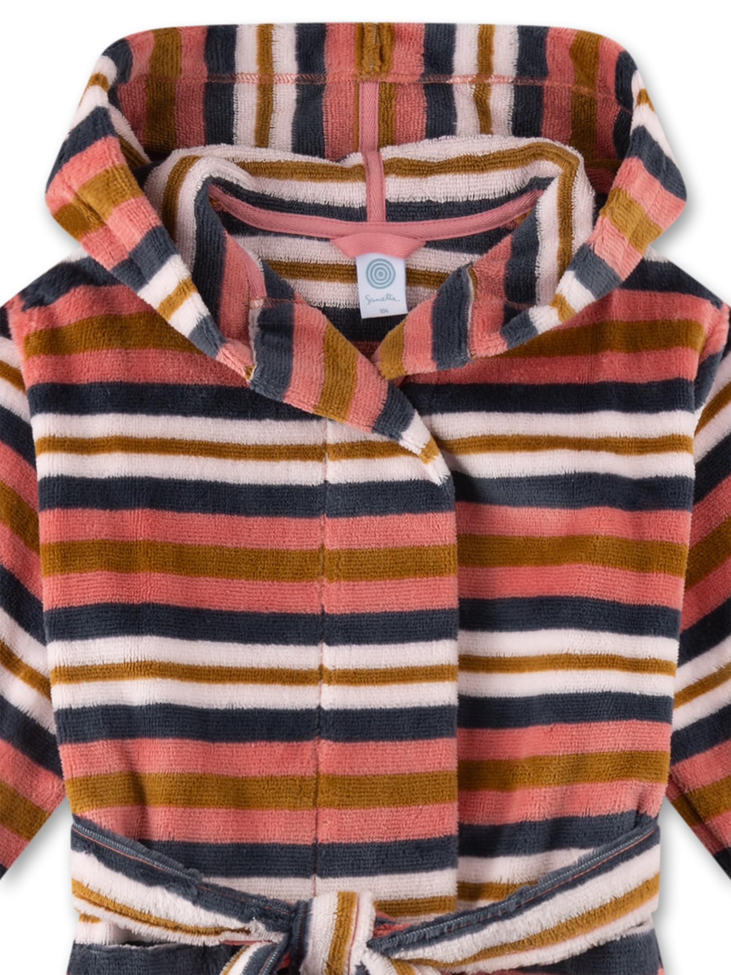 sanetta-m-dchen-bademantel-frott-e-ringel-rosa-kinderbademantel image 3
