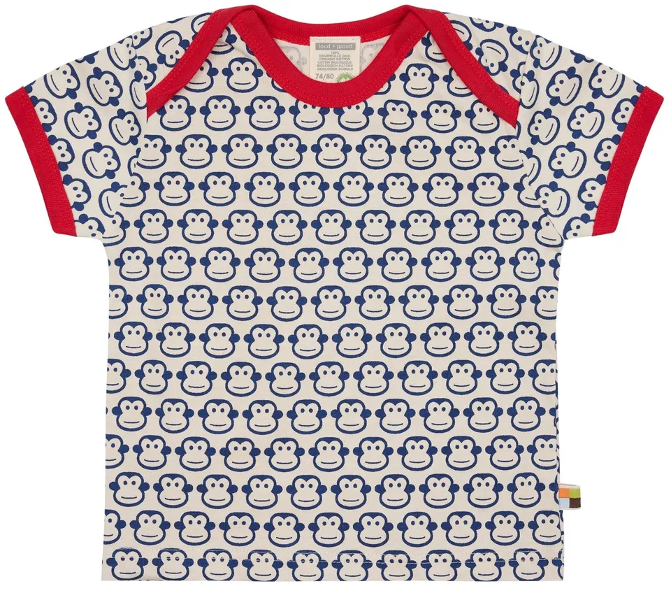 loud-proud-t-shirt-mit-druck-affen-ungef-rbte-bio-baumwolle image 1