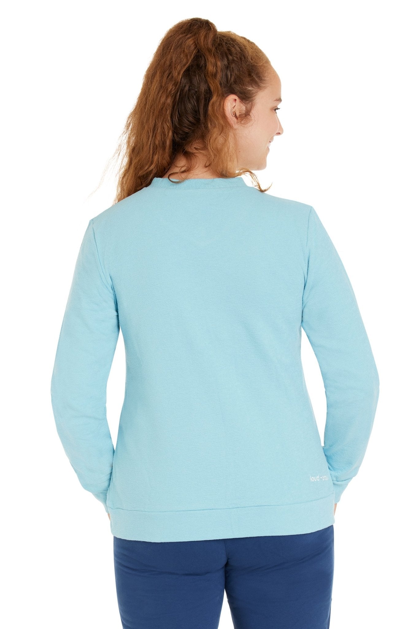 loud-proud-damen-sweat-strukturmuster-mit-v-ausschnitt image 2
