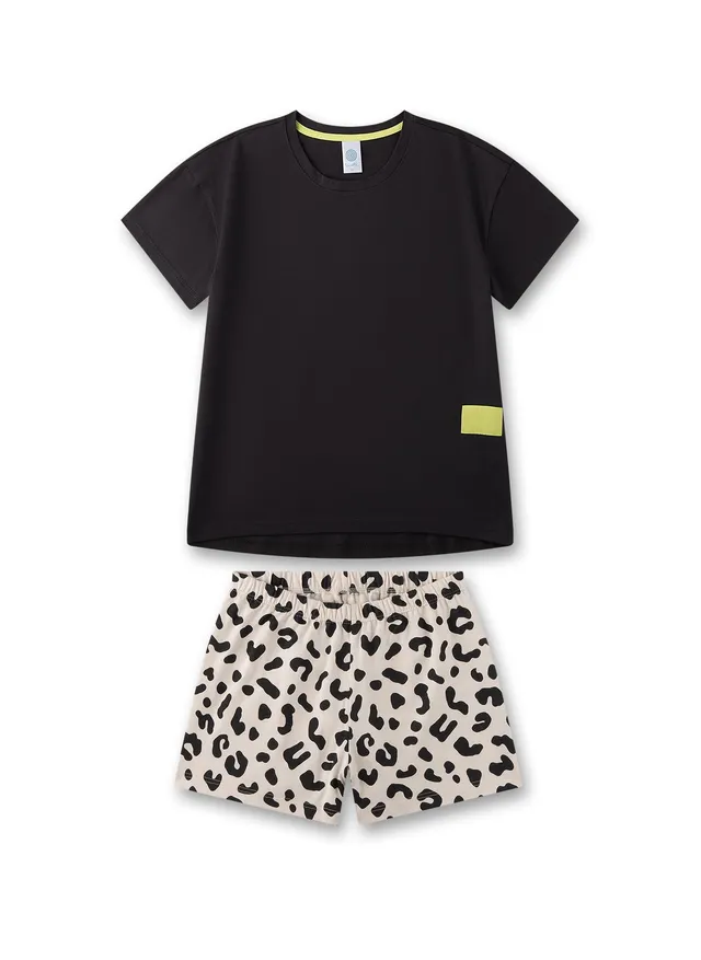 sanetta-m-dchen-schlafanzug-kurz-schwarz-pyjamaset-aus-baumwolle-f-r-m-dchen image 1