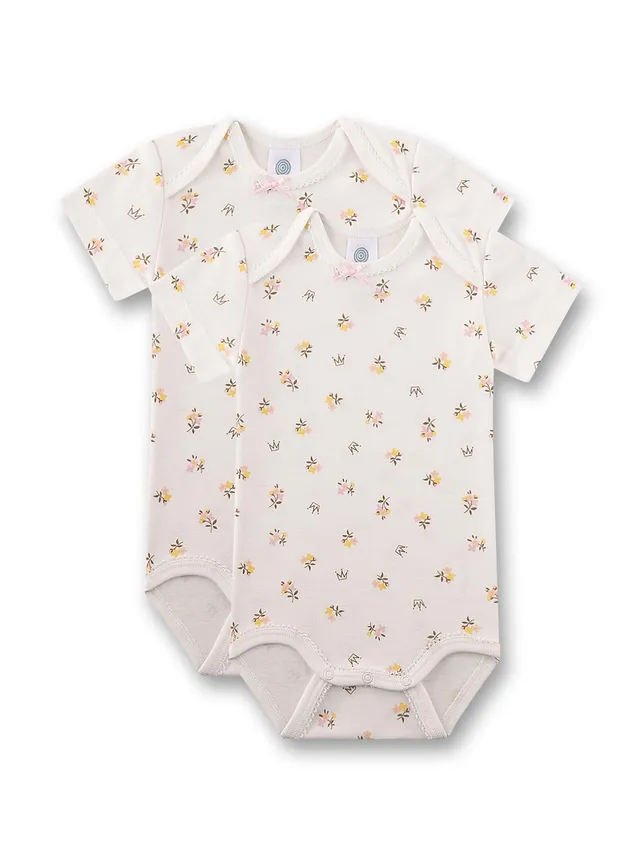 sanetta-baby-body-doppelpack-beige-blumen-m-dchen-body-aus-100-bio-baumwolle image 1