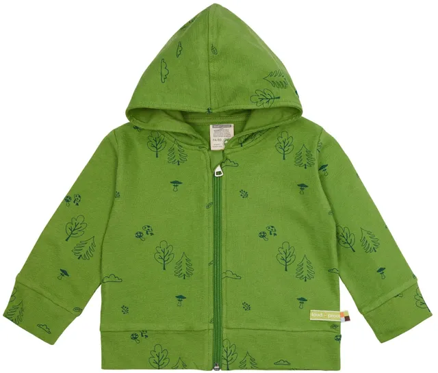 loud-proud-jacke-strukturstrick-mit-druck-kapuzenjacke-wald-motiv image 1