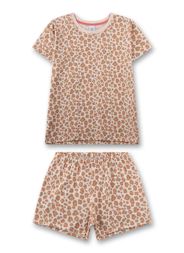 sanetta-m-dchen-schlafanzug-kurz-orange-leo-print-100-baumwolle image 1