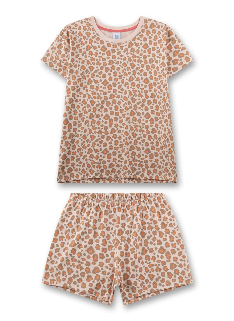 sanetta-m-dchen-schlafanzug-kurz-orange-leo-print-100-baumwolle image 1