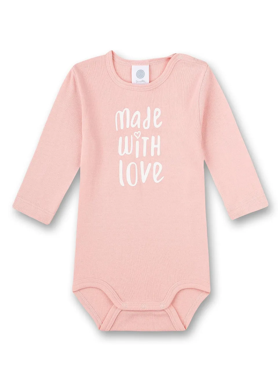 sanetta-baby-body-langarm-rosa-made-with-love-bio-baumwolle-m-dchen image 1
