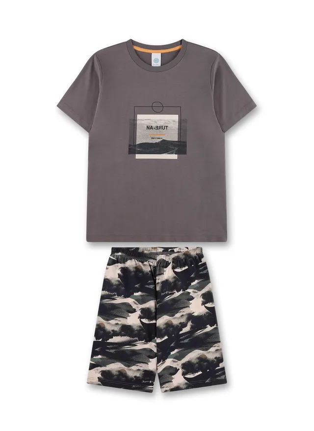 sanetta-jungen-schlafanzug-kurz-grau-pyjamaset-aus-baumwolle image 1