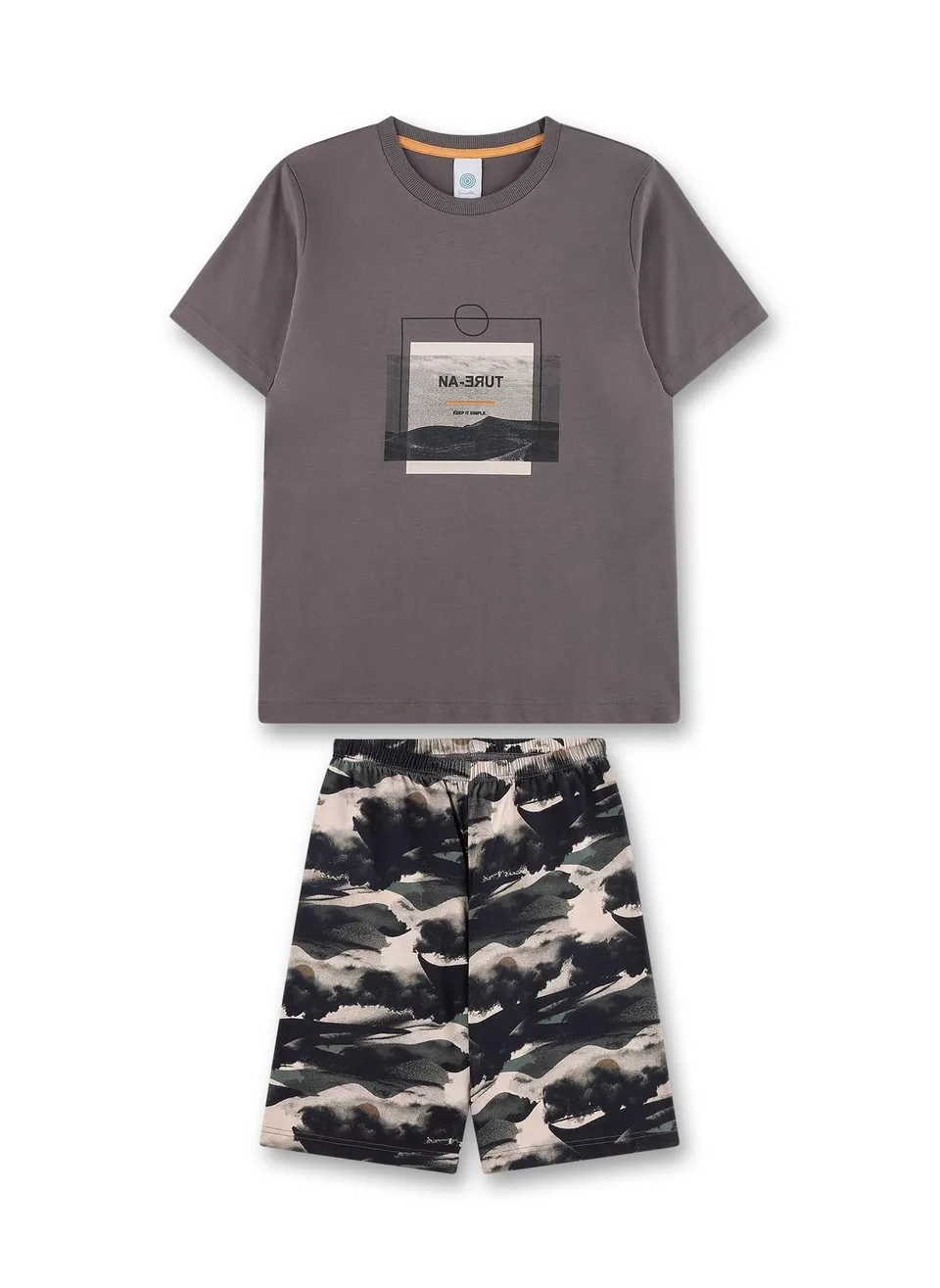 sanetta-jungen-schlafanzug-kurz-grau-pyjamaset-aus-baumwolle image 1
