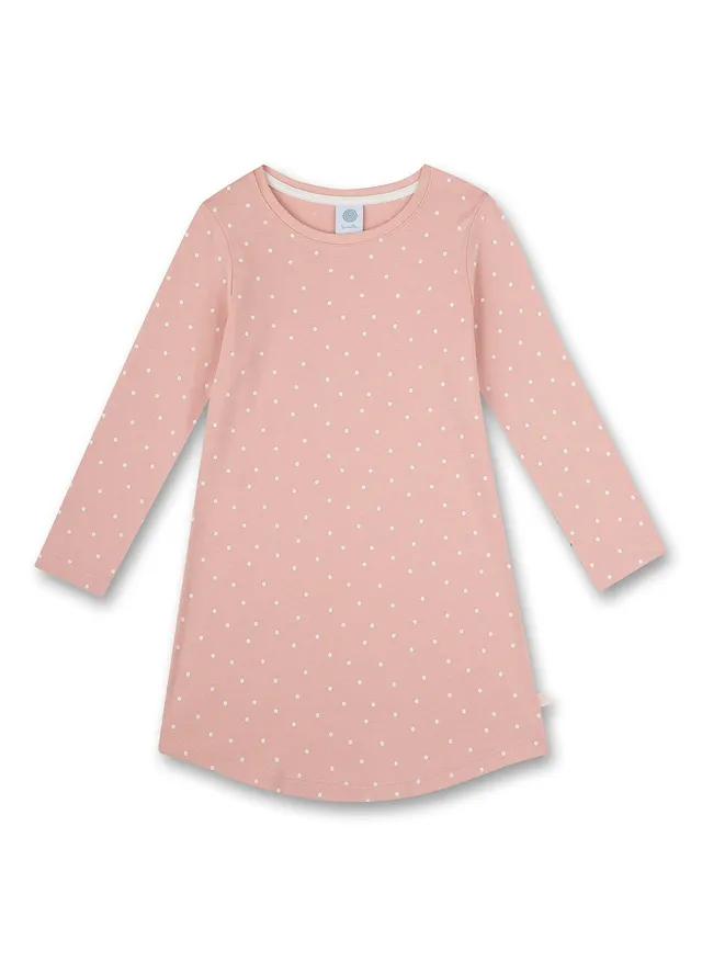 sanetta-m-dchen-nachthemd-langarm-rosa-punkte-nachtw-sche image 1