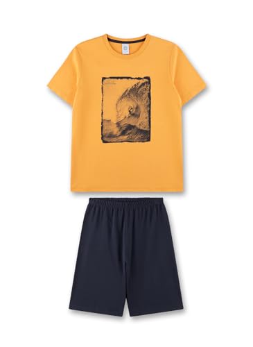 sanetta-jungen-schlafanzug-kurz-orange-pyjamaset-aus-baumwolle image 4