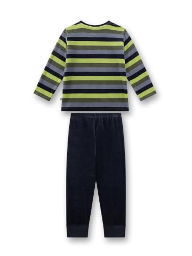 sanetta-jungen-schlafanzug-lang-khaki-ringel-aus-nicki-kinderpyjama-gr-n image 5