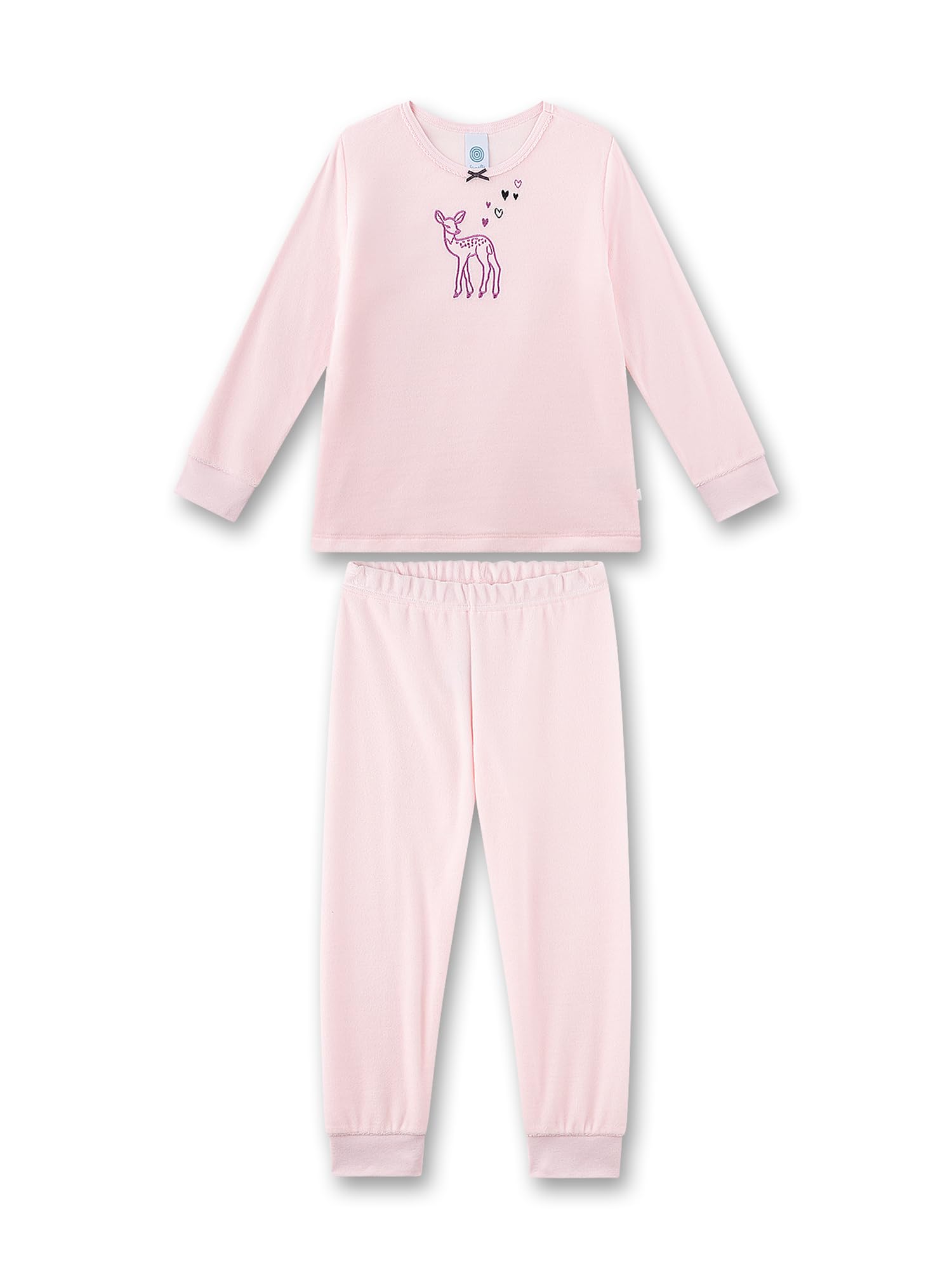 sanetta-m-dchen-schlafanzug-lang-rosa-reh-aus-nicki image 1