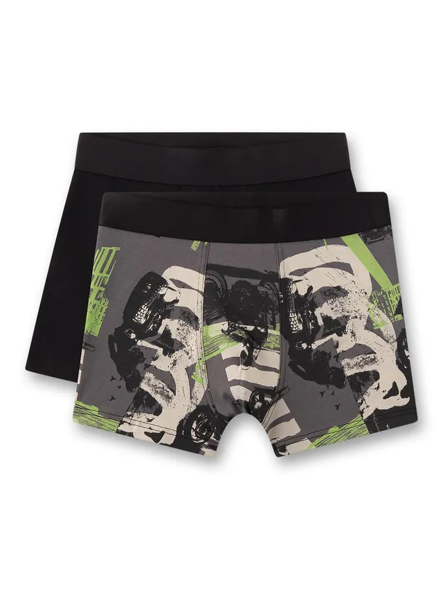 sanetta-jungen-hipshorts-2er-set-grau-schwarz-motorrad-aus-baumwolle image 1