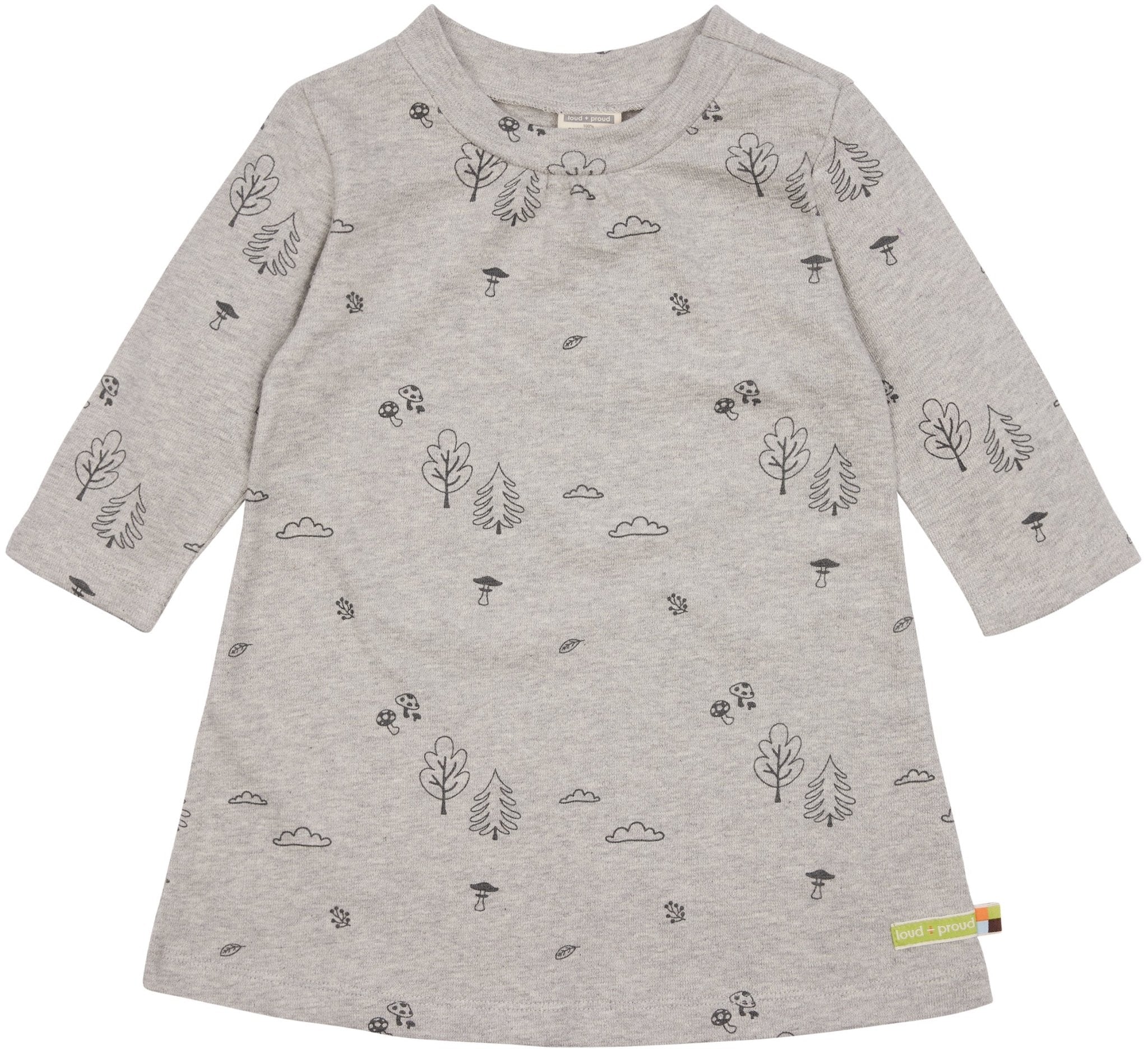 loud-proud-kleid-langarm-strukturstrick-mit-druck-langarmkleid-wald-motiv image 3