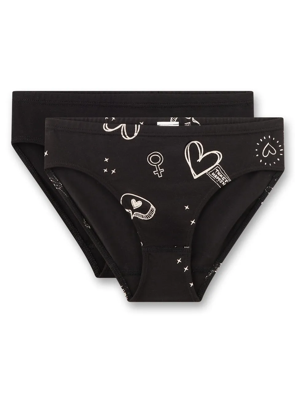 sanetta-m-dchen-rioslip-schwarz-graffiti-2er-set-teens-unterhose-aus-baumwolle image 1