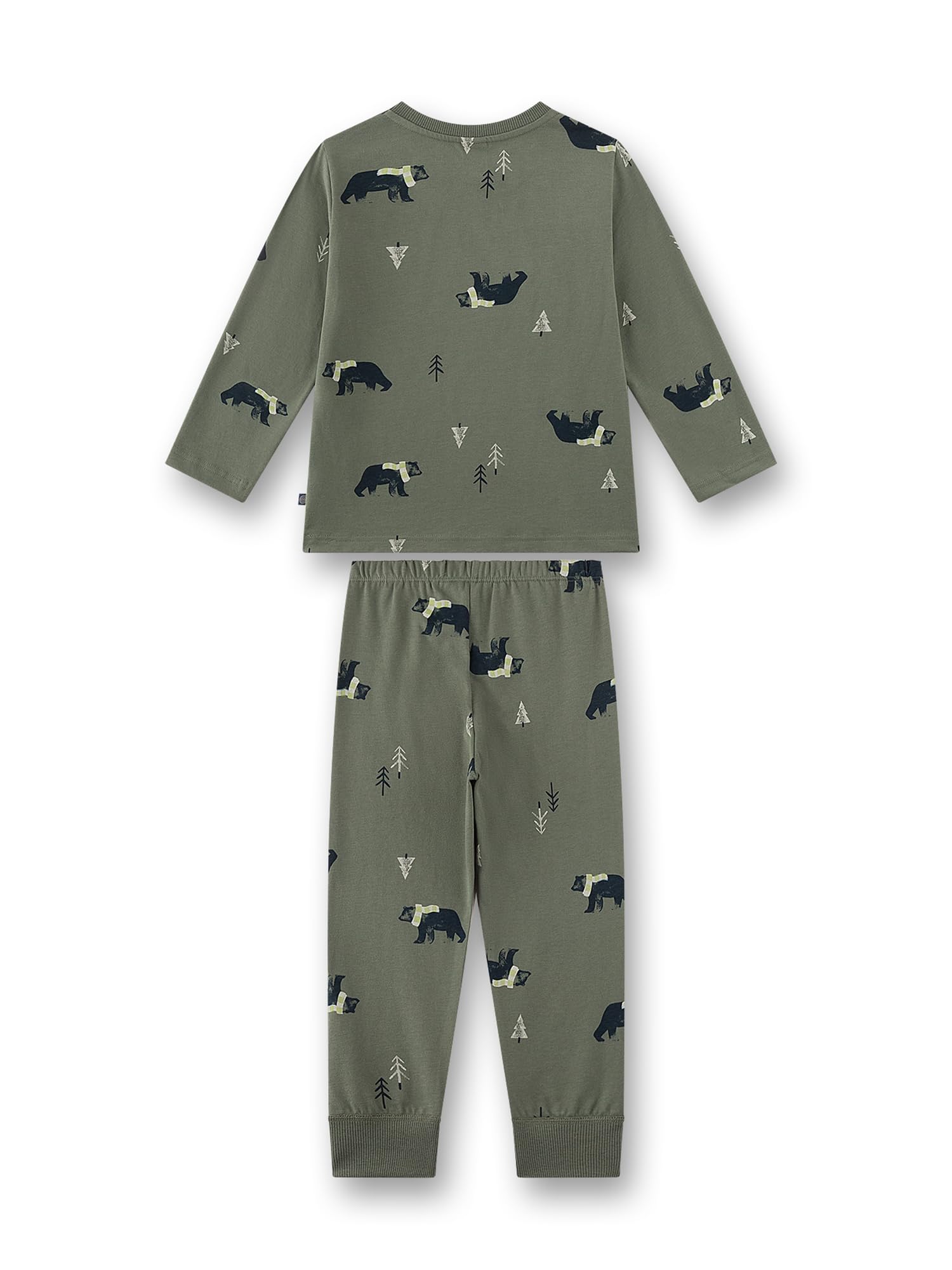 sanetta-jungen-schlafanzug-lang-khaki-b-r-allover-baumwolle image 2