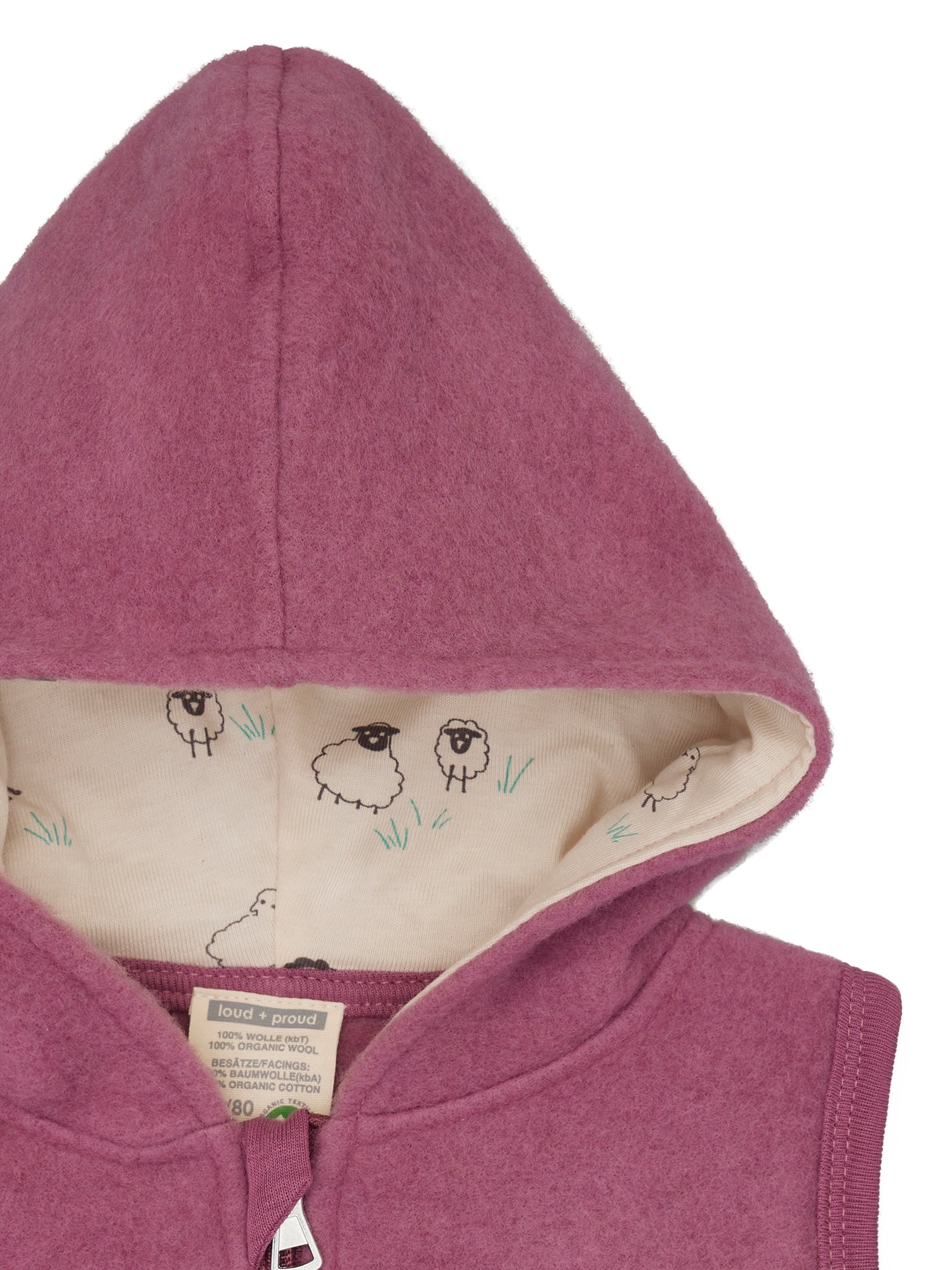 loud-proud-merino-wollfleece-weste-mit-kapuze-bio-woll-fleece-weste image 6