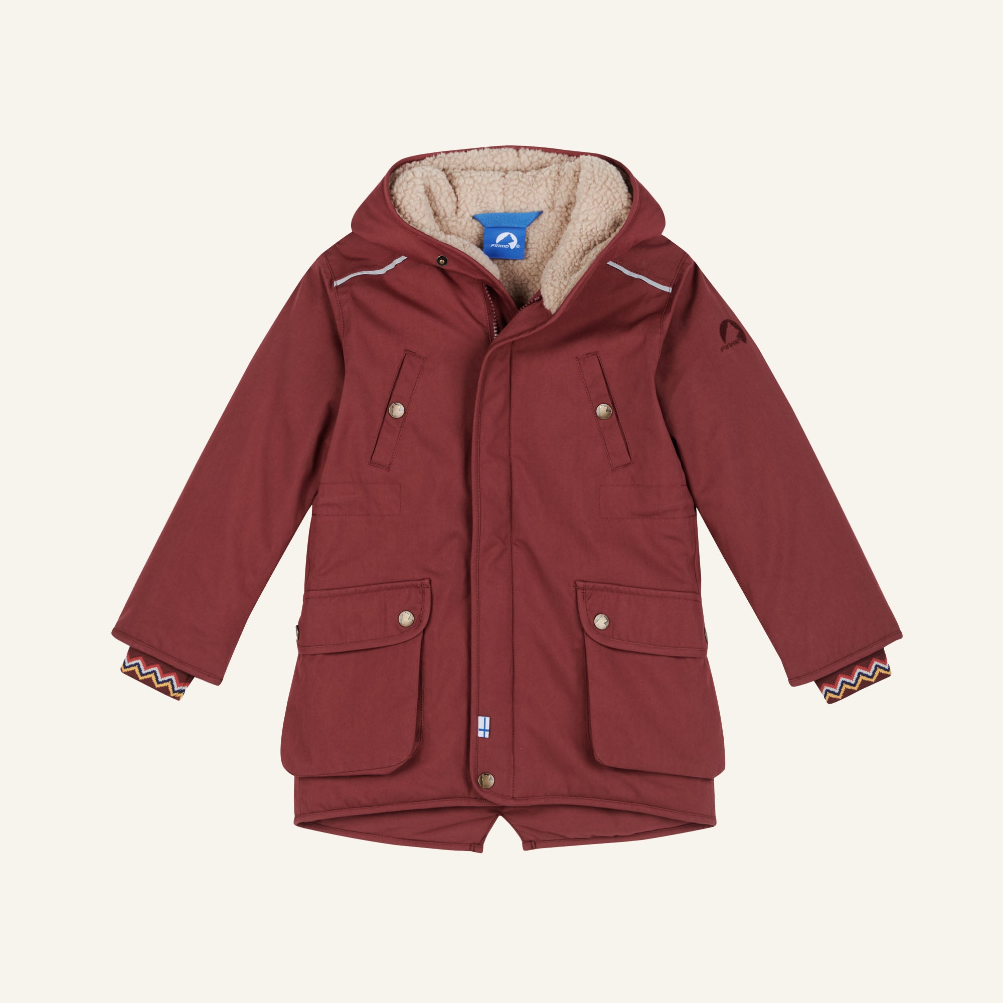 finkid-tuulikki-winterparka-f-r-kinder-wasserdicht-mit-teddyfutter image 2