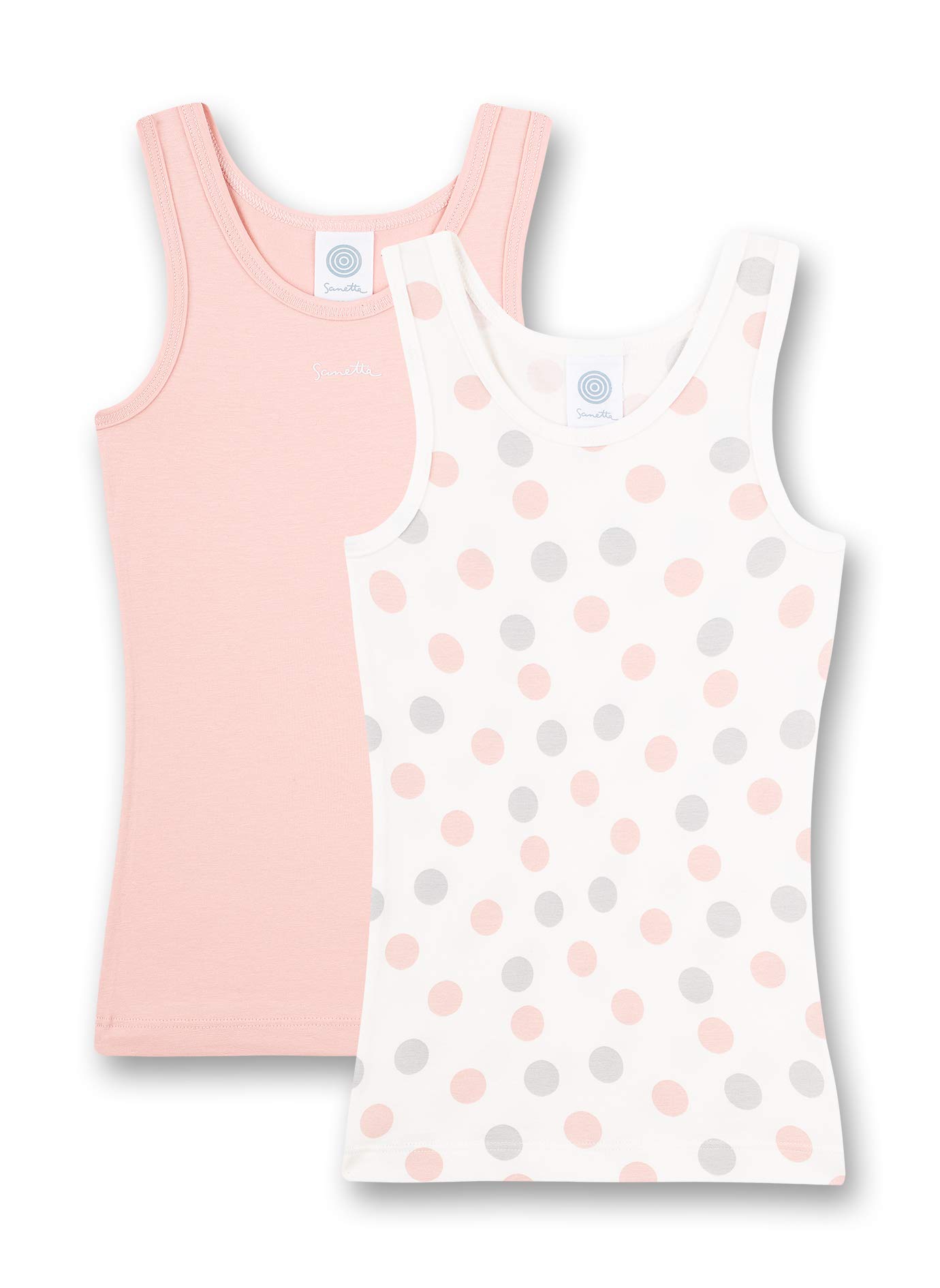 sanetta-m-dchen-unterhemd-doppelpack-rosa-wei-dots-baumwolle-2er-set image 1