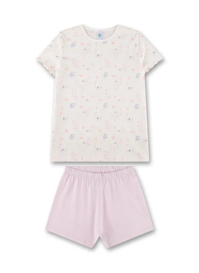 sanetta-m-dchen-schlafanzug-kurz-off-white-pyjamaset-aus-baumwoll-modal-mix image 1