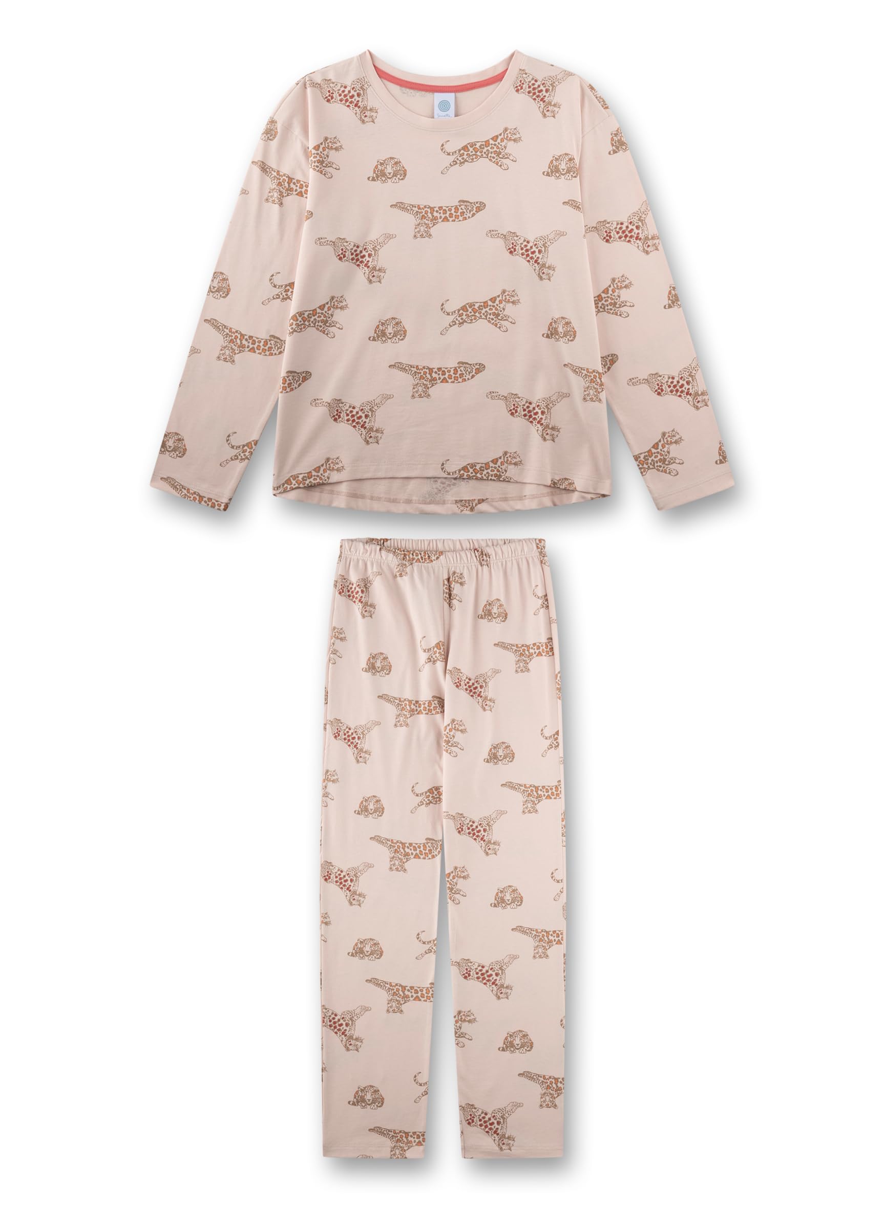 sanetta-m-dchen-schlafanzug-lang-orange-leopard-100-baumwolle image 1