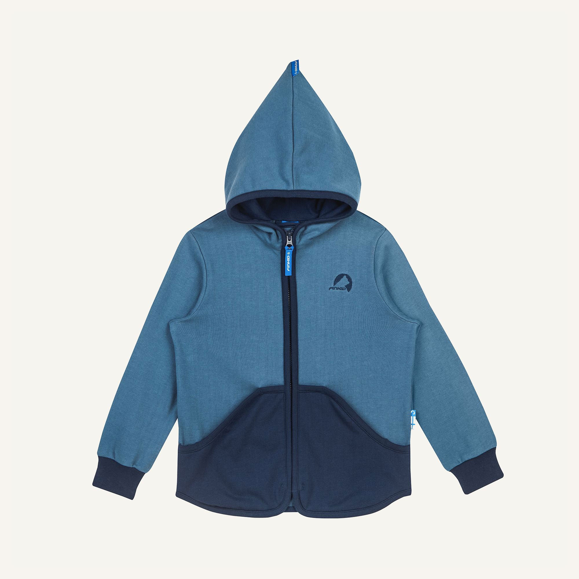 finkid-jaakko-kinder-sweatjacke-colorblocking-biobaumwolle-zip-in image 3