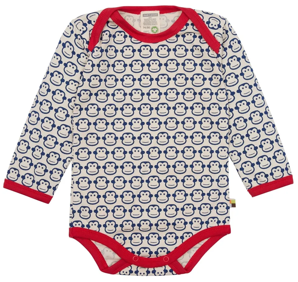 loud-proud-body-langarm-mit-druck-affen-bio-baumwolle image 1