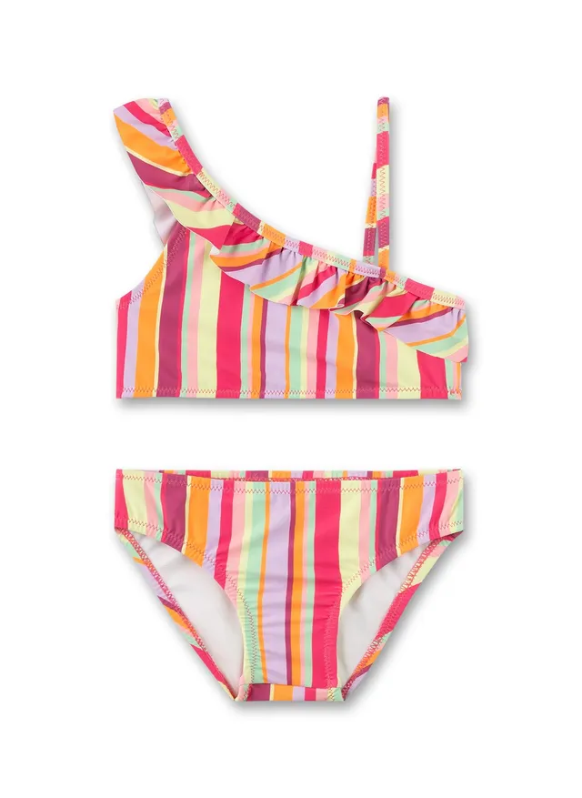 sanetta-m-dchen-bikini-bunt-mit-streifen-asymmetrisch-aus-recyceltem-polyester image 1