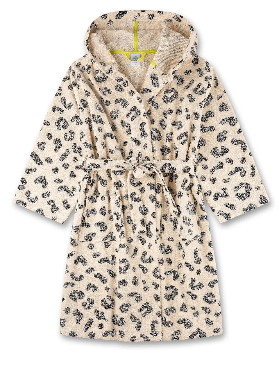 sanetta-m-dchen-bademantel-beige-mit-leo-muster-aus-baumwoll-mix image 1
