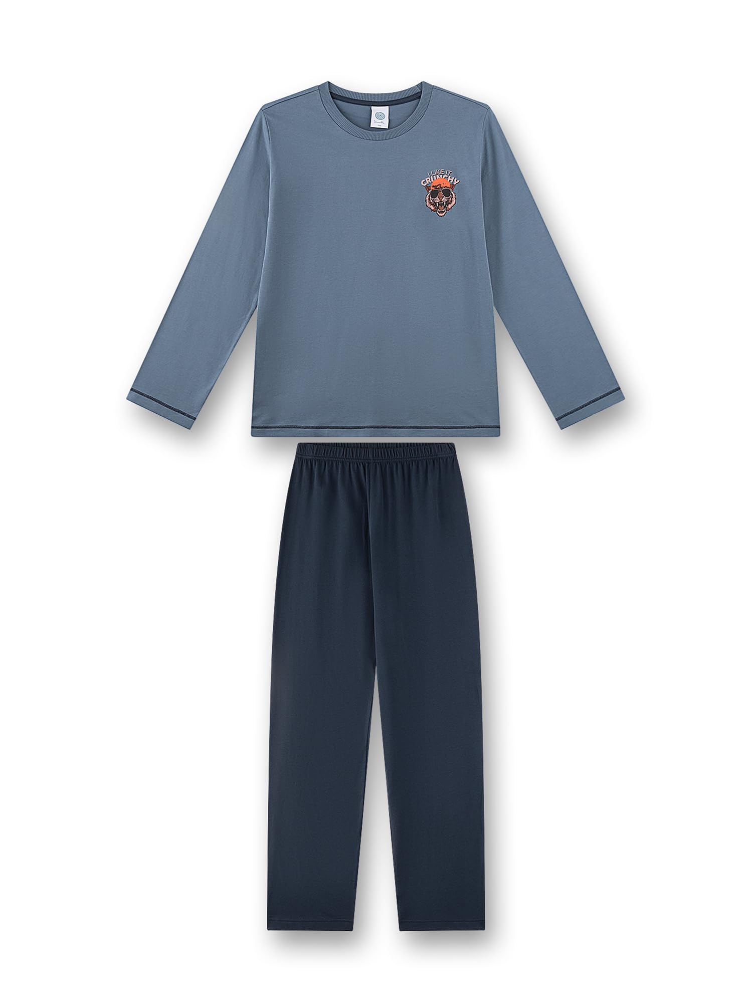 sanetta-jungen-schlafanzug-lang-blau-tiger-baumwolle-kinderpyjama image 1