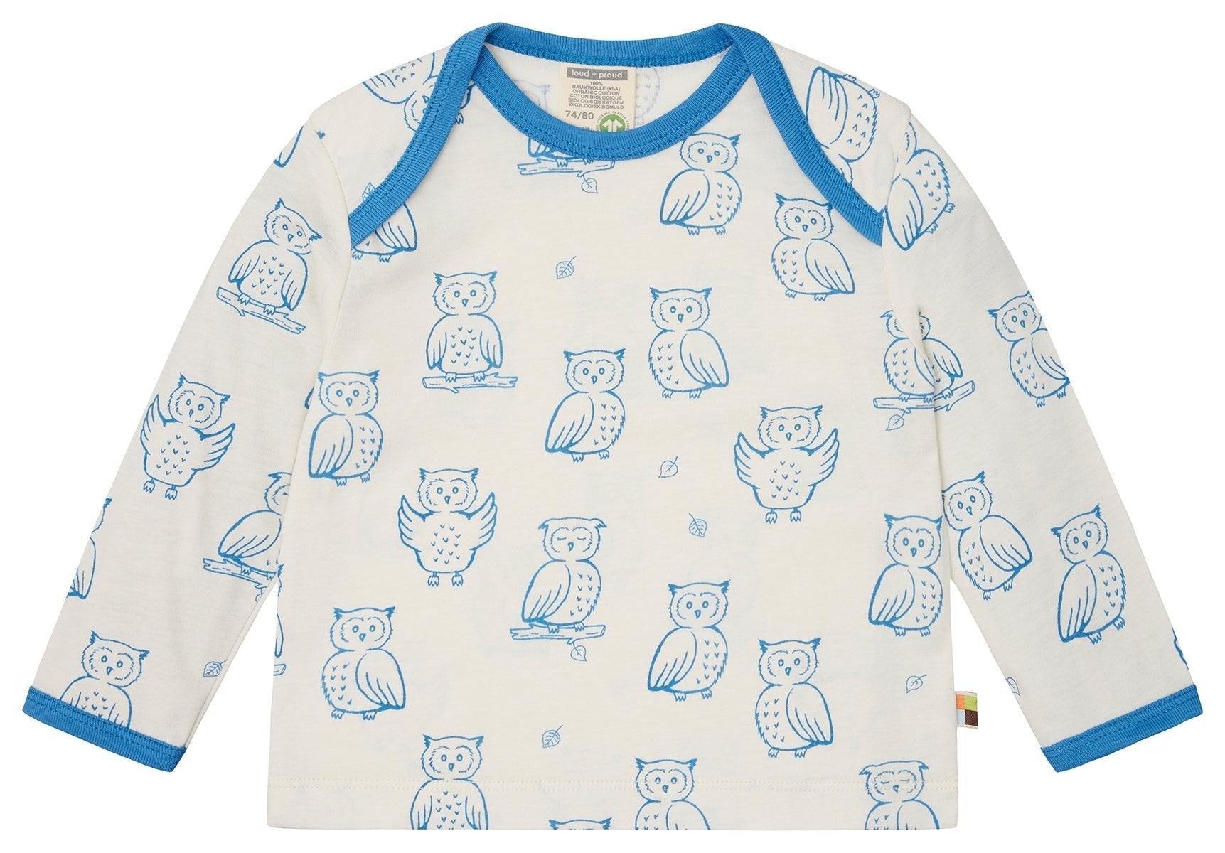 loud-proud-shirt-langarm-mit-druck-bio-baumwoll-shirt-eule-waschb-r image 1