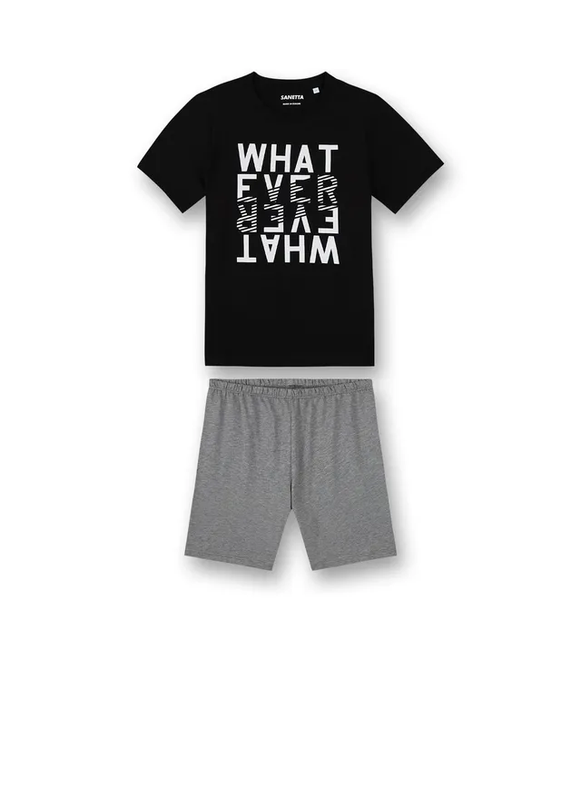sanetta-jungen-schlafanzug-kurz-schwarz-baumwolle-pyjamaset image 1