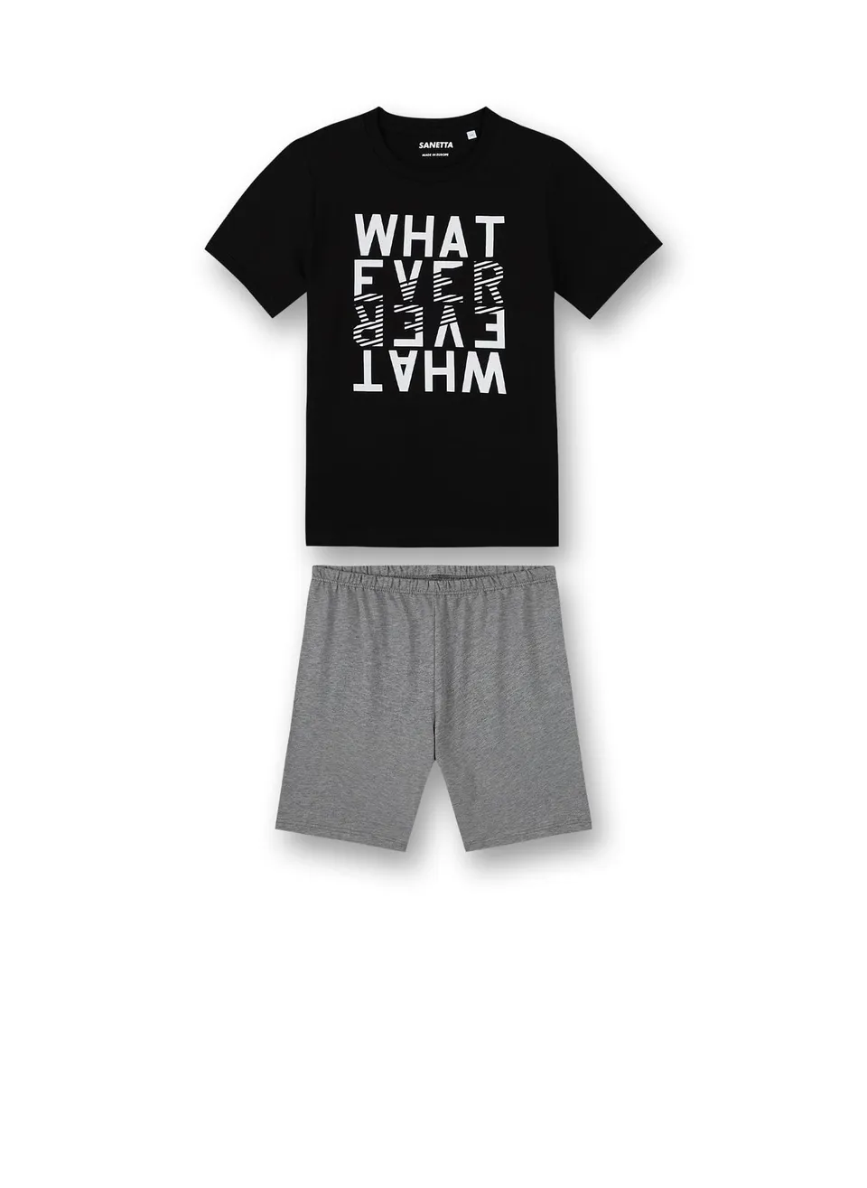 sanetta-jungen-schlafanzug-kurz-schwarz-baumwolle-pyjamaset image 1